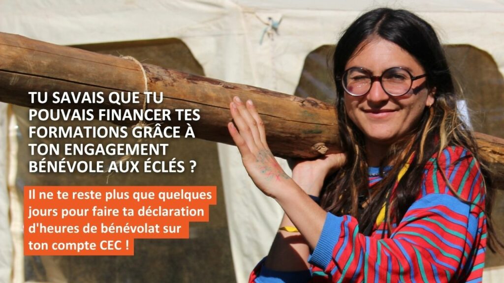 Il ne te reste que quelques jours pour faire ta déclaration d’heures de bénévolat sur ton compte d’engagement citoyen (CEC) !